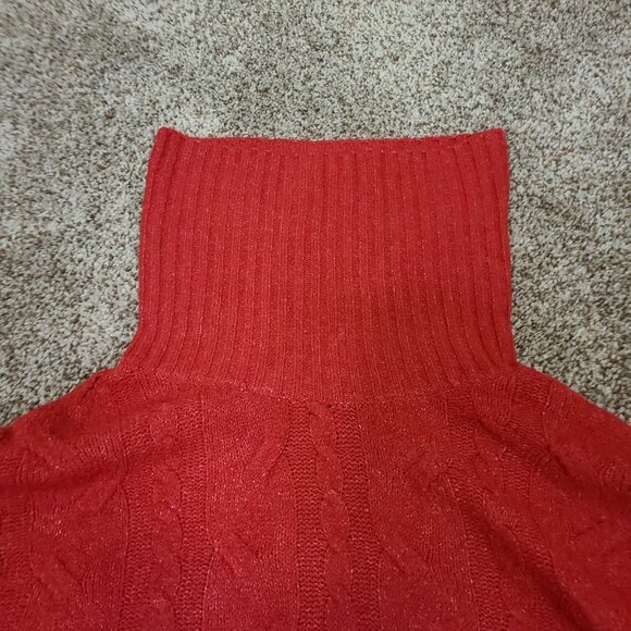 NEW Rafaella Cable Knit Pullover Long Sleeve Red Sweater Size L - Picture 3 of 10
